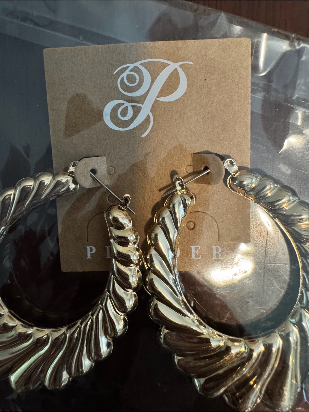 Plunder SILVER an Twisted Hoop Earrings